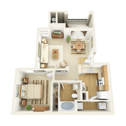 1 bed, 1 bath, 735 sqft, $1,494