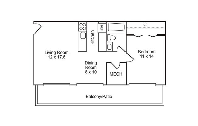 1 bed, 1 bath, 545 sqft, $1,450, Unit 3232-201