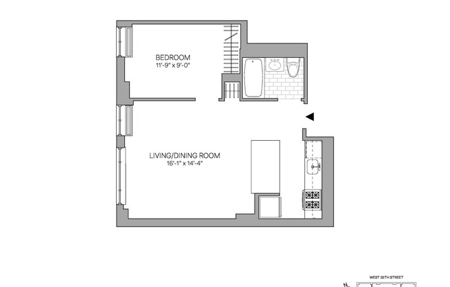 1 bed, 1 bath, $3,895, Unit 4C