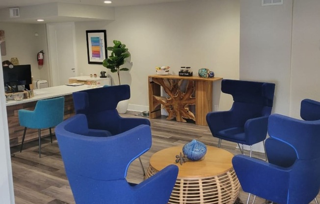 Fusion Orlando - Reception Area with Blue Chairs