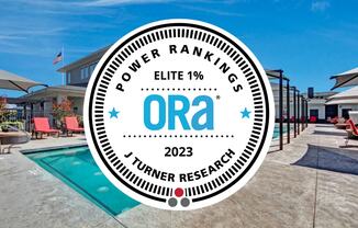 a swimming pool with the ora with the pool owner rankings logo