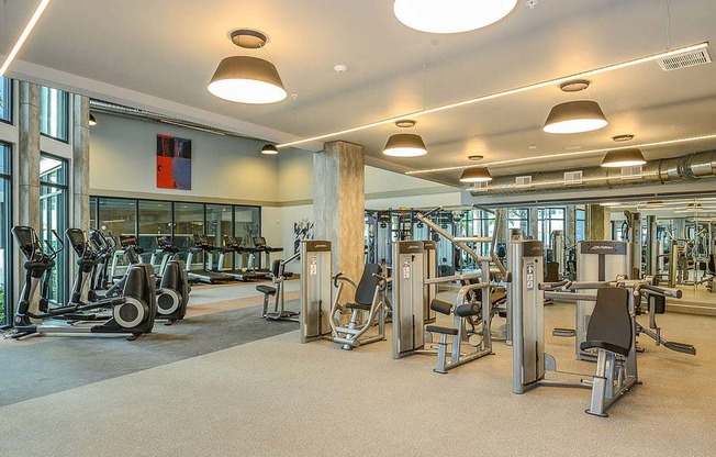 Professional Fitness Center at Aurora Luxury Apartments in Downtown Tampa, FL