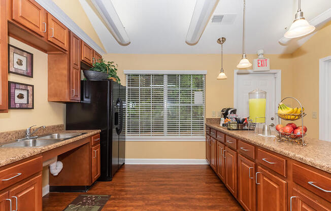 Community kitchen  at Greens of Pine Glen in Durham NC