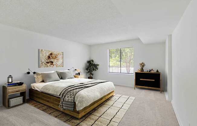 Bedroom with a bed and window at Vistas of Annandale, Annandale