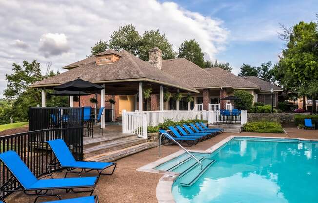 Pool Area at The Players Club Apartments in Nashville, TN