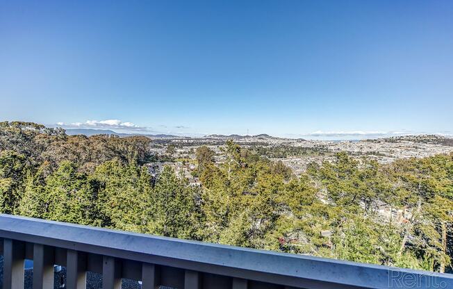 a view of the city from the balcony at Terrace View Apartments, Daly City, CA 94015