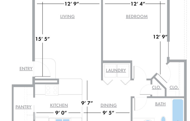 1 bed, 1 bath, 799 sqft, $1,815, Unit C-303