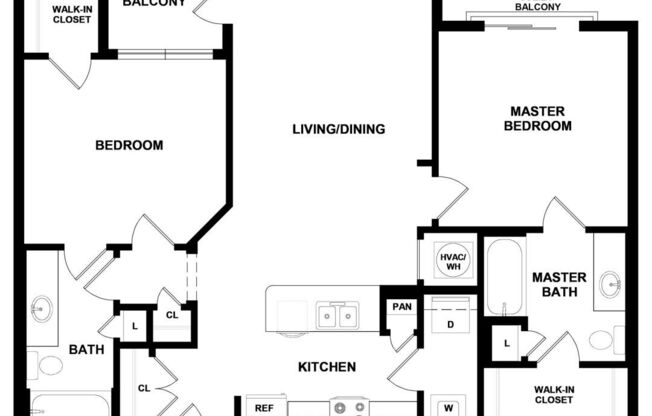 2 beds, 2 baths, 1,219 sqft, $1,246