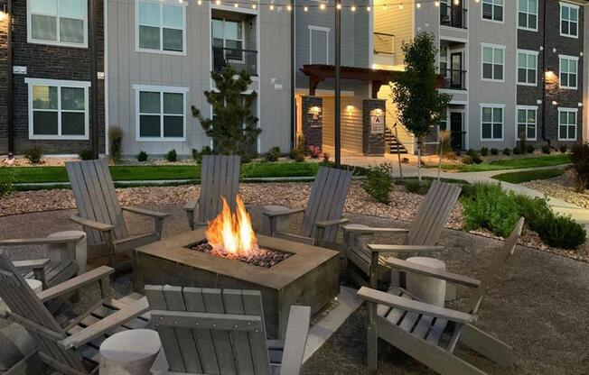 Outdoor Firepit at Watermark at Harvest Junction, Colorado