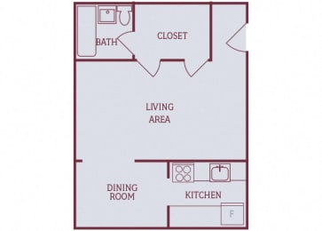 Studio, 1 bath, 375 sqft, $807