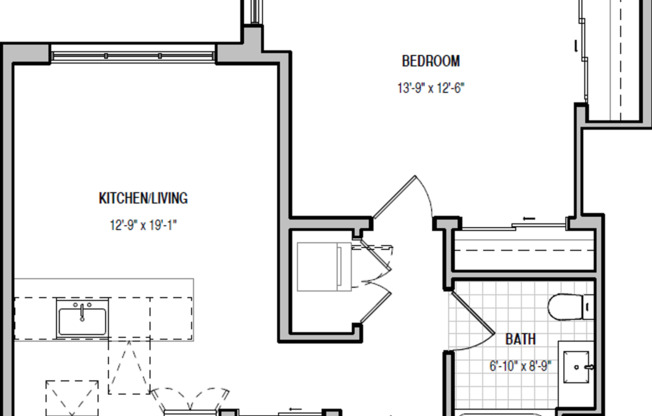 1 bed, 1 bath, 563 sqft, $2,395, Unit 509