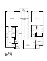 2 beds, 3 baths, 1,285 sqft, $4,300