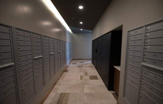 Package Delivery Lockers at Confluence on 3rd Apartments in Downtown Des Moines