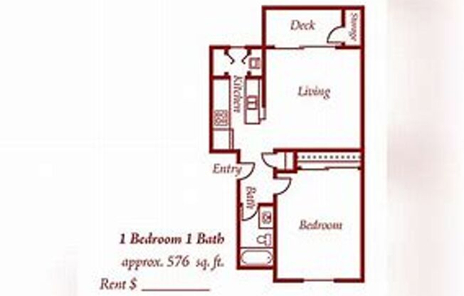 1 bed, 1 bath, 576 sqft, $1,549, Unit K201