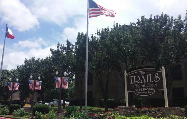 Trails of Walnut Creek signage and flagpoles