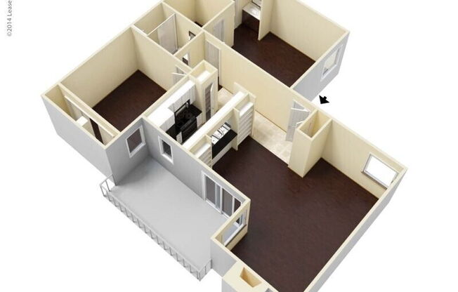 2 beds, 2 baths, 1,028 sqft, $1,460