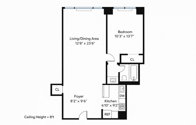 1 bed, 1 bath, 732 sqft, $5,000, Unit 31E