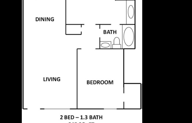 2 beds, 1 bath, 845 sqft, $999