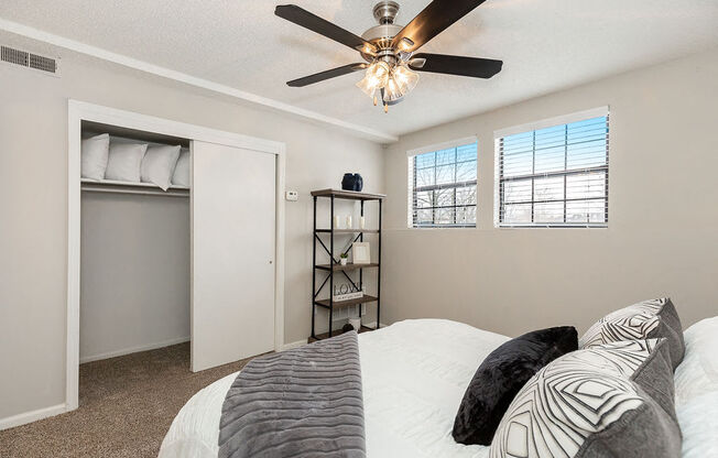 Bedroom with Sliding Closet Doors