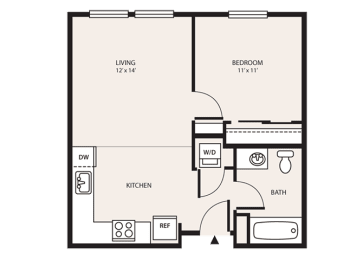 1 bed, 1 bath, 546 sqft, $1,561