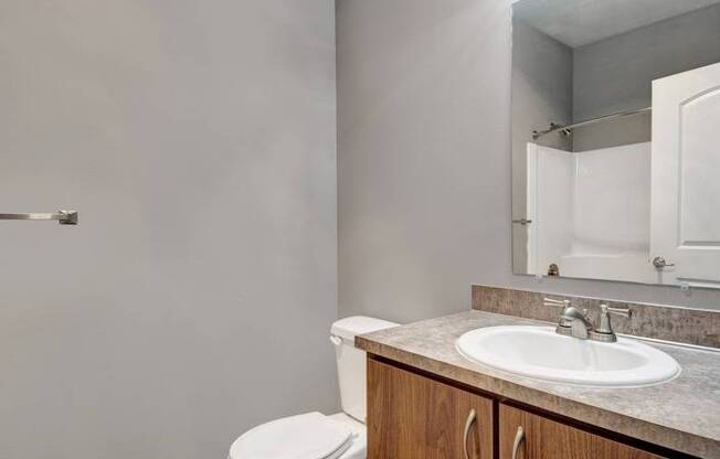 Bathroom with Extra Cabinet Space | Tualatin OR Apartments | River Ridge