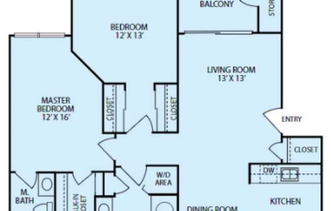 2 beds, 2 baths, 950 sqft, $2,240