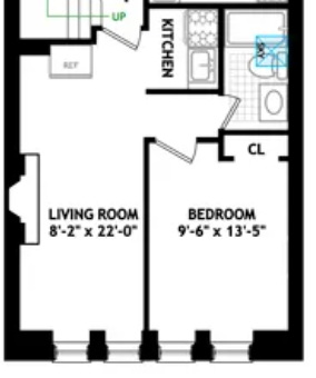 1 bed, 1 bath, $3,200, Unit 7