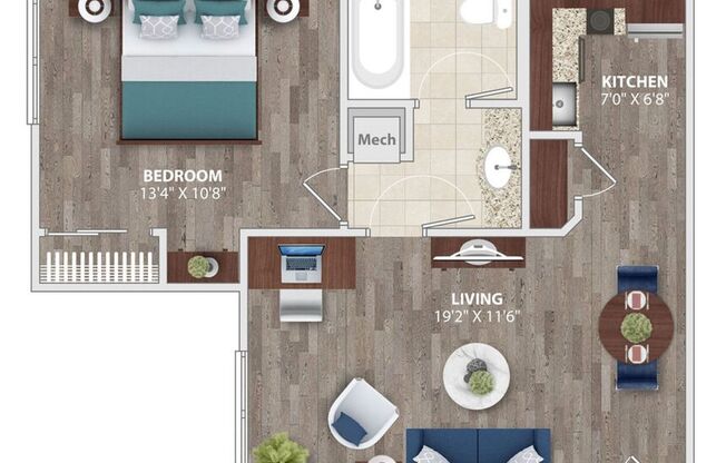 1 bed, 1 bath, 455 sqft, $1,049, Unit 312