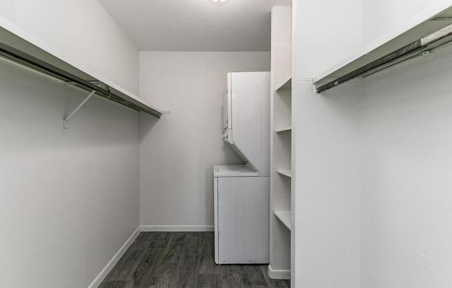 Large CLoset With Stackable Washer & Dryer