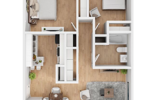 2 beds, 1 bath, 900 sqft, $1,100