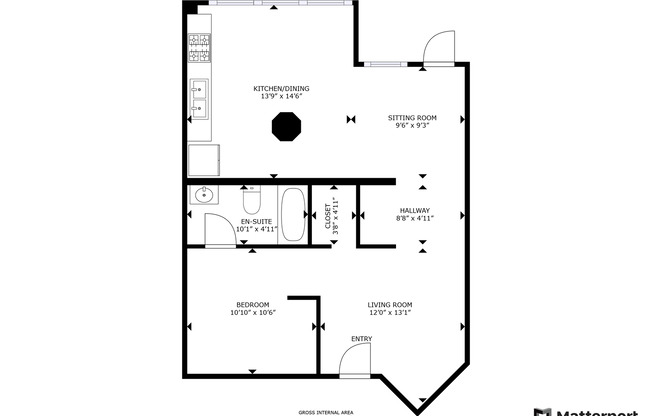 1 bed, 1 bath, 694 sqft, $1,300, Unit 304