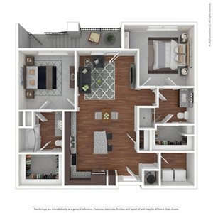 2 beds, 2 baths, 1,073 sqft, $2,726