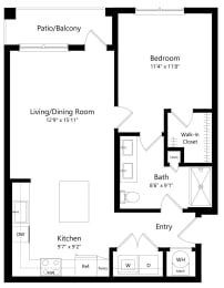 1 bed, 1 bath, 689 sqft, $1,733