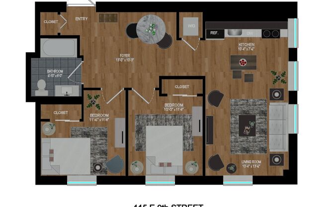 2 beds, 1 bath, 825 sqft, $1,650, Unit Schwab Industrial-206