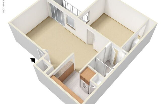 1 bed, 1 bath, 570 sqft, $1,045