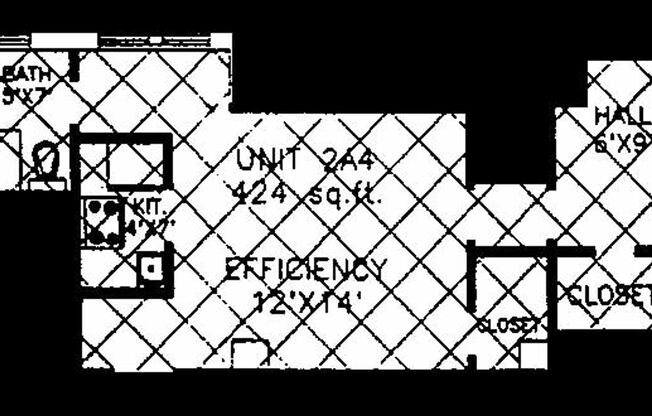 Studio, 1 bath, 294 sqft, $1,245, Unit New King Edward 2A4