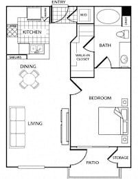 1 bed, 1 bath, 710 sqft, $2,721
