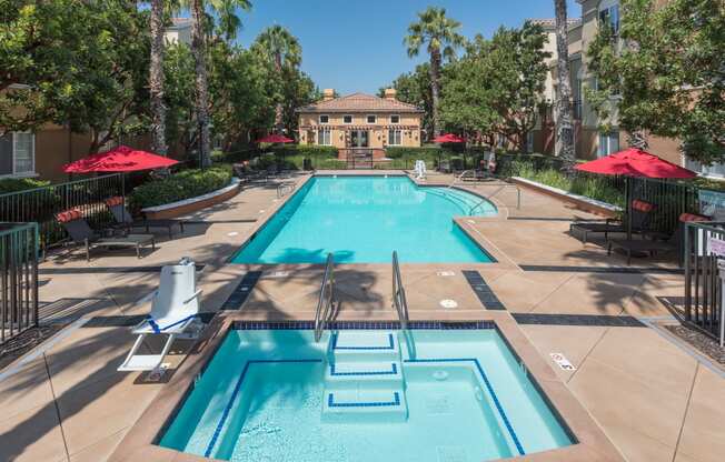 Outdoor pool and spa