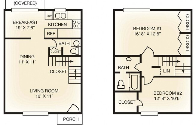 2 beds, 1.5 baths, 1,140 sqft, $850