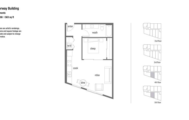 1 bed, 1 bath, 563 sqft, $2,275, Unit 508