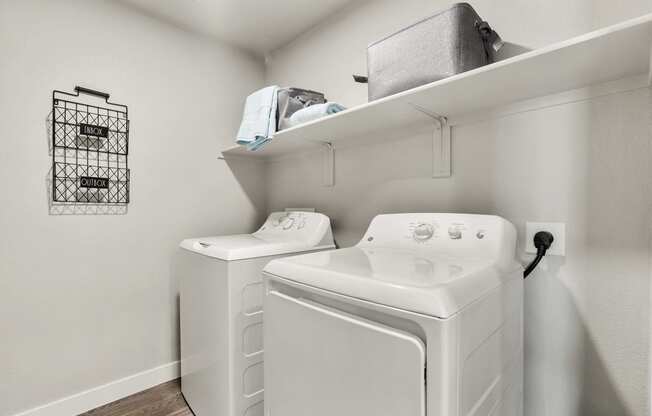 In-unit washer dryer at V on Broadway Apartments in Tempe AZ November 2020