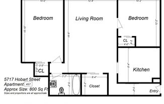 2 beds, 1 bath, 800 sqft, $1,759, Unit 5717 Hobart St. #37