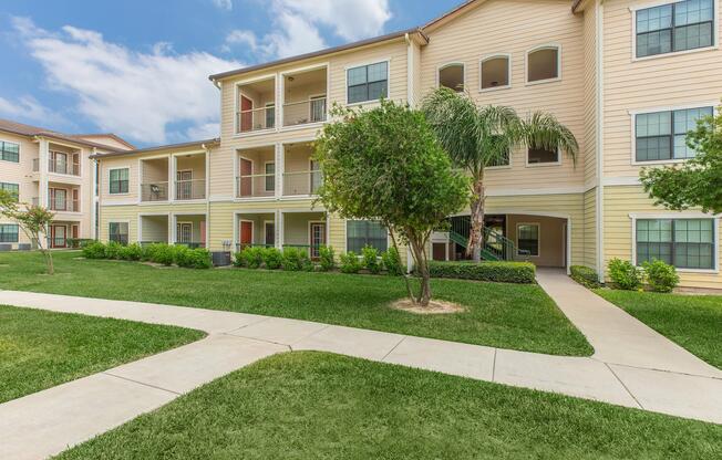a large lawn in front of a building