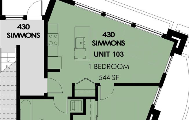 1 bed, 1 bath, 453 sqft, $1,899, Unit 430-103