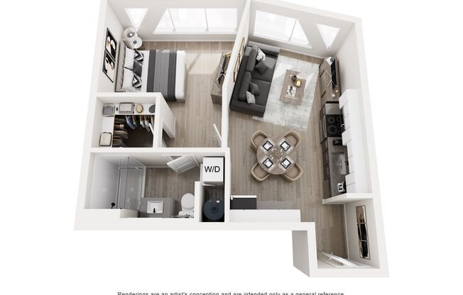 1 bed, 1 bath, 620 sqft, $1,677, Unit 409