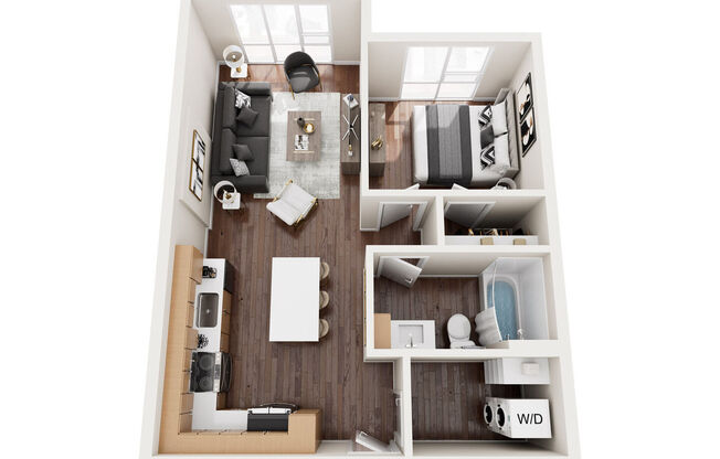 1 bed, 1 bath, 638 sqft, $2,126