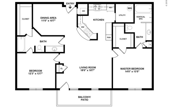 2 beds, 2 baths, 1,337 sqft, $3,205