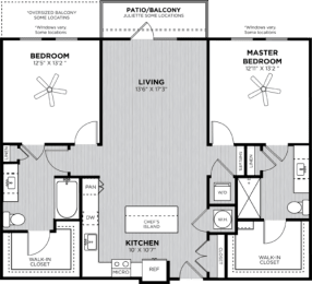 2 beds, 2 baths, 1,242 sqft, $2,448