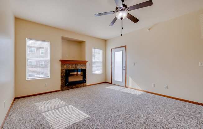 Spacious Living Area with Fireplace