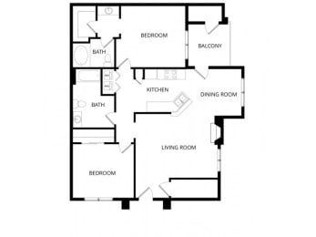 2 beds, 2 baths, 1,126 sqft, $2,545